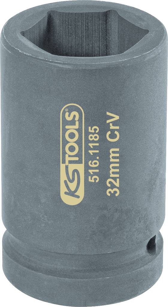 Steckschlüssel-Einsatz von KS Tools, 32 mm, Innensechskant, dunkles Metall, mit eingravierter Artikelnummer und Materialangabe.