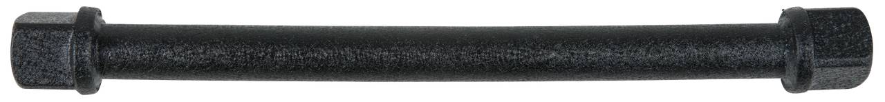 Schwarzer Gummischlauch mit glatter Oberfläche, leicht gebogen. Geeignet für den Einsatz in hydraulischen oder pneumatischen Systemen.