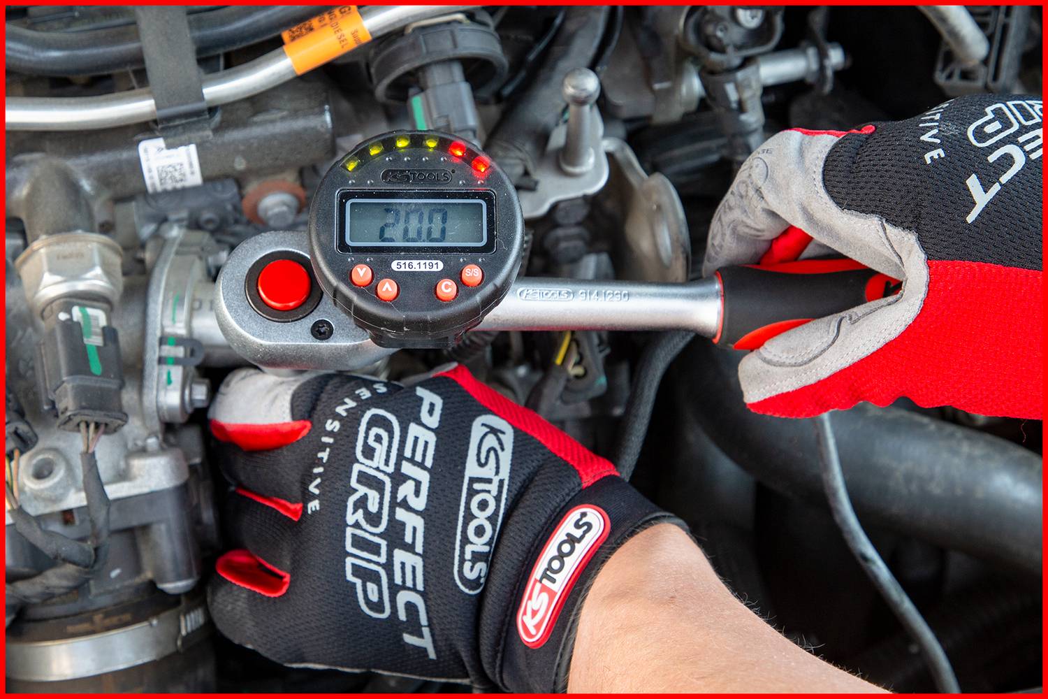 KS Tools 516.1191 Digitaler Drehwinkelmesser mit Magnet, Ø 55,0mm