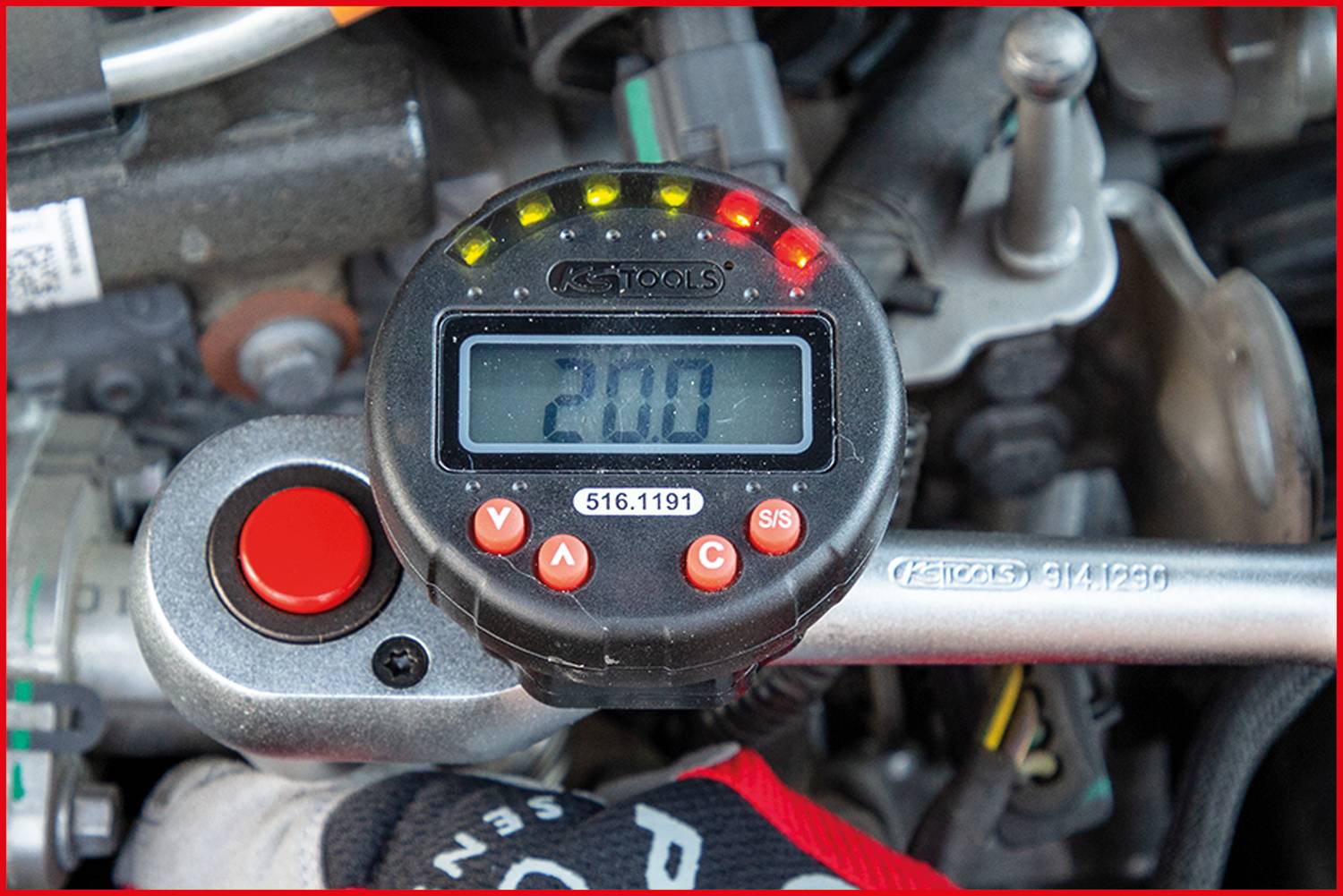 KS Tools 516.1191 Digitaler Drehwinkelmesser mit Magnet, Ø 55,0mm