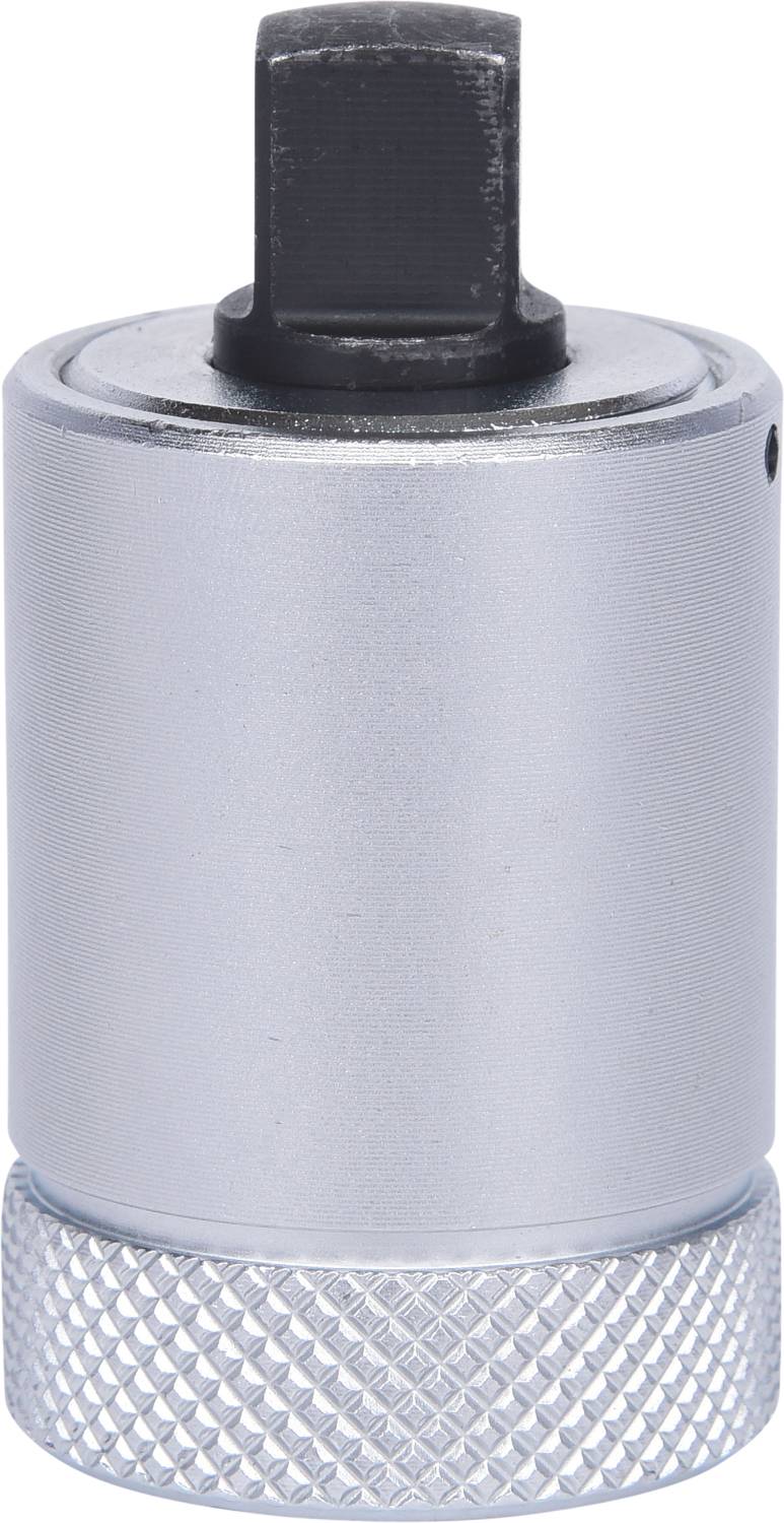 Metallischer Adapter mit geriffeltem Griff, zum Befestigen oder Verbinden von Werkzeugen oder Maschinenkomponenten.