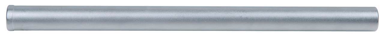 Ein langer, silberfarbener Metallstab mit glatter Oberfläche, horizontal ausgerichtet.