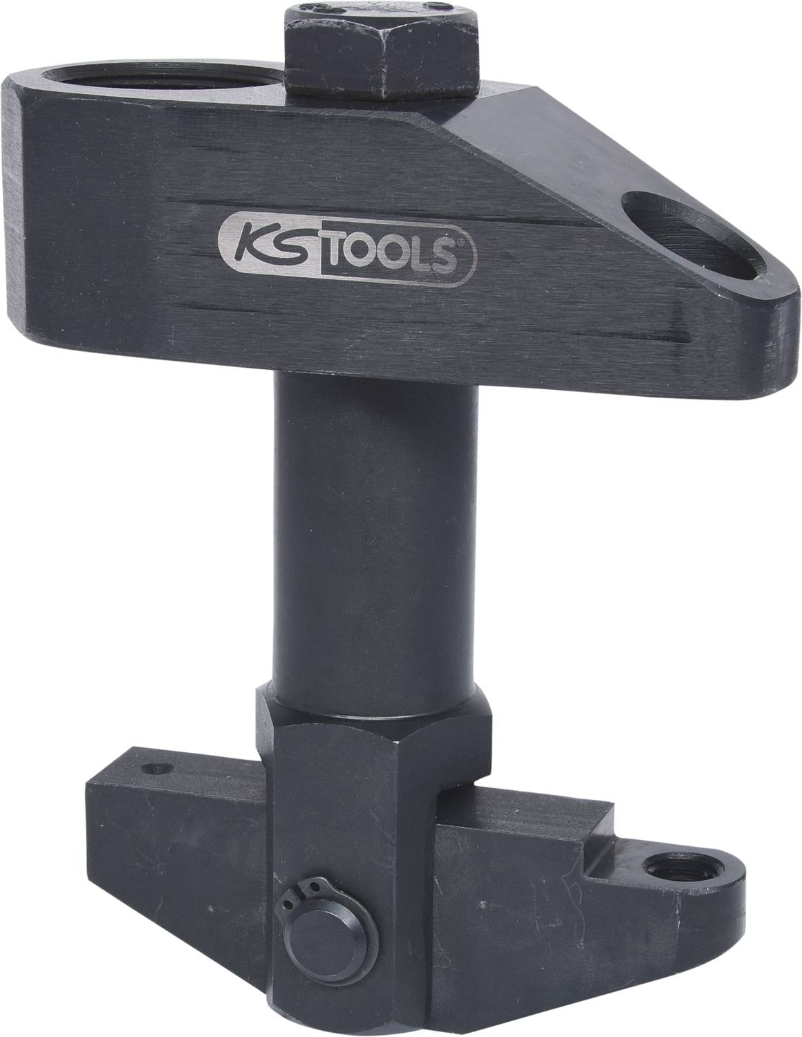 'KS Tools'-Zubehörteil aus Metall mit zylindrischem Mittelteil und rechteckigen Endteilen, vermutlich für technische Anwendungen.