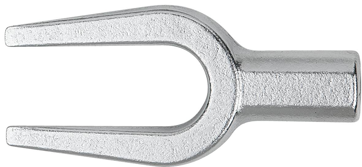 Metallisches Werkzeug mit zwei Zinken, vermutlich ein Gabelknochen oder Keilgabel für Kfz-Reparaturen.