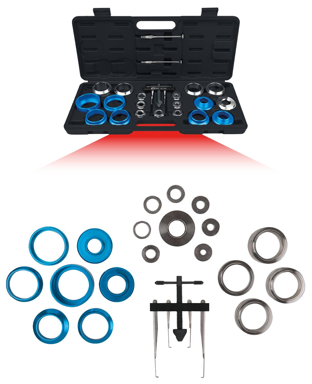 KS Tools 700.1280 Wellendichtring und Simmerring Montagewerkzeug-Satz, 24-tlg