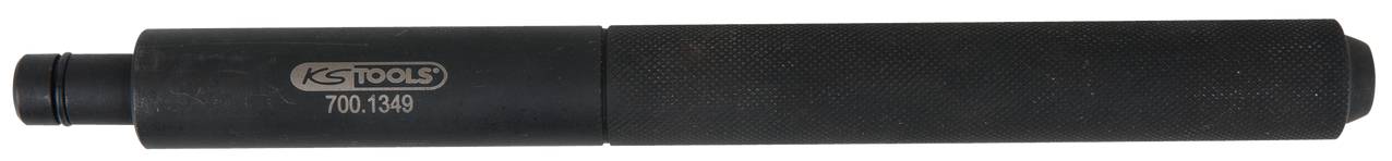 Schwarzes, zylindrisches Werkzeug von KS Tools mit der Modellnummer 701.6348 auf der Seite.