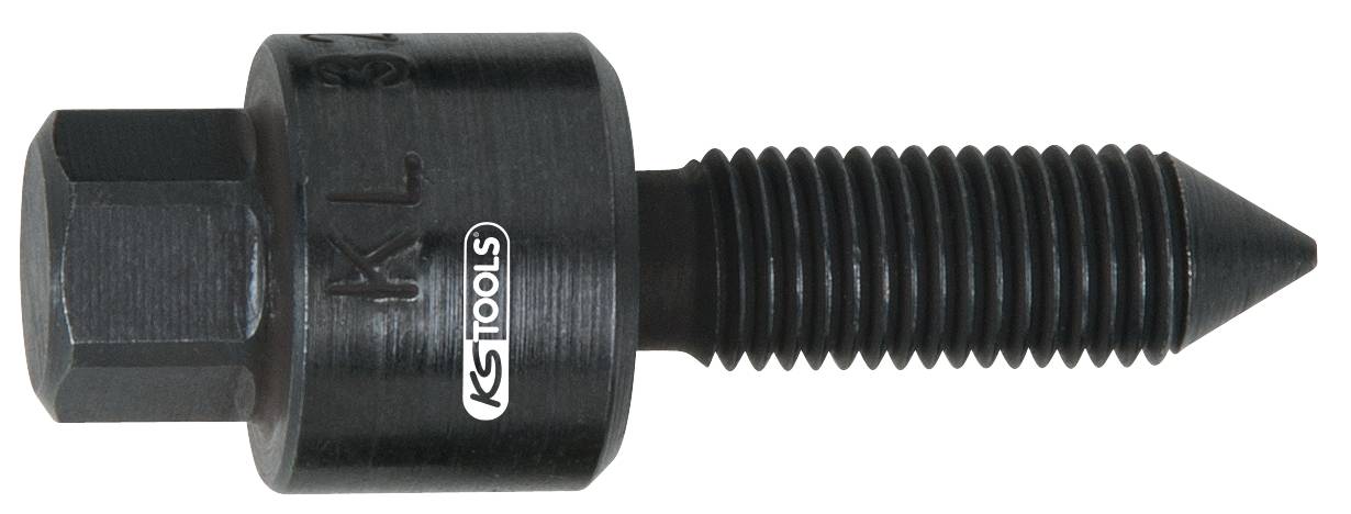 Metallischer Kegelbolzen mit Sechskantkopf, seitlich Aufschrift 'KS TOOLS'. Der Bolzen hat ein gewindetes Ende für Befestigungszwecke.