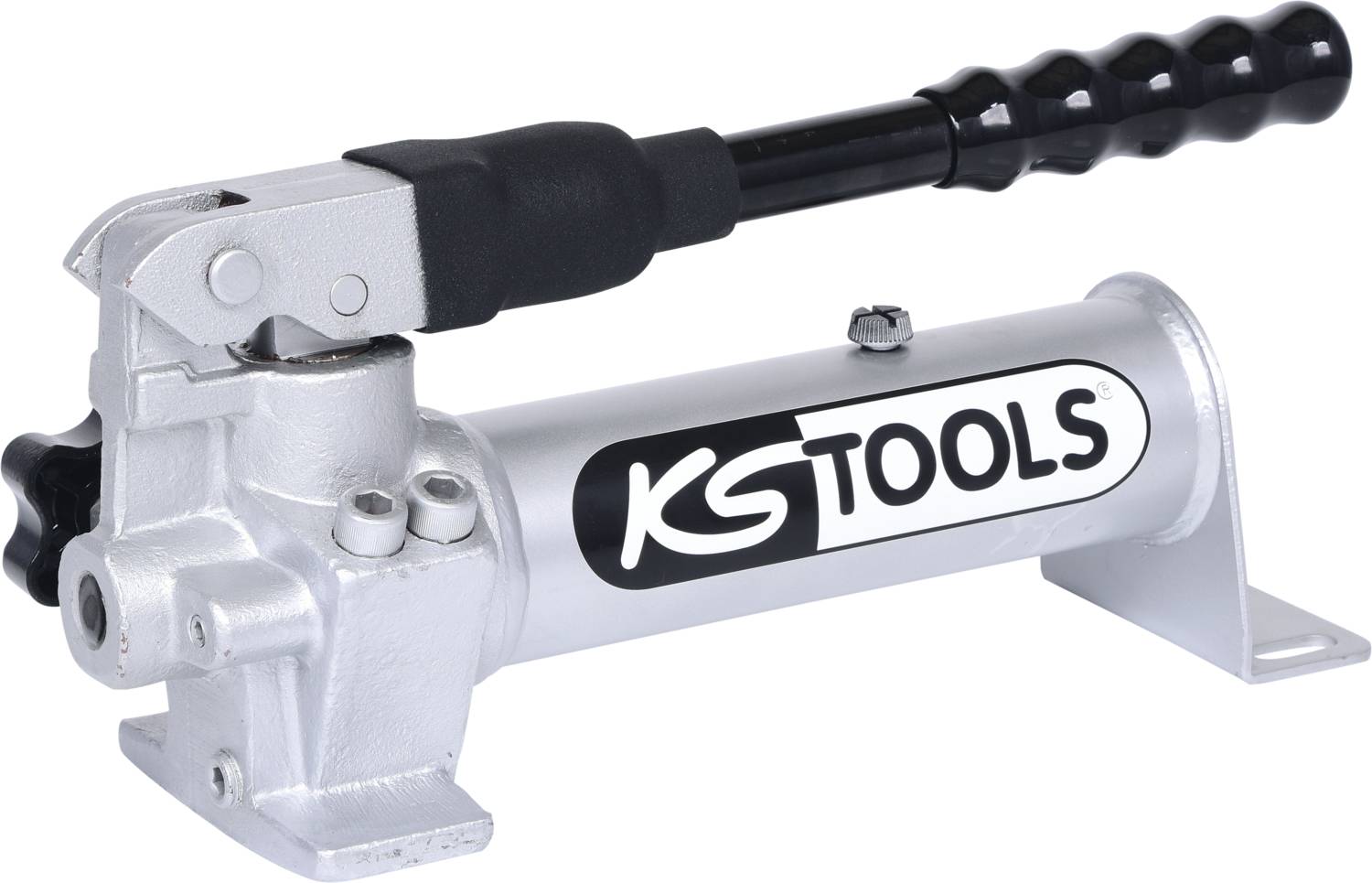 Hydraulikpumpe von KS Tools mit Hebelgriff, geeignet für den Einsatz in Werkstätten zur Erzeugung von Druckkraft.