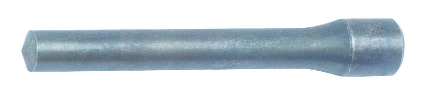 Metallischer zylindrischer Stift mit leicht verdicktem Ende, vermutlich ein Werkzeug oder Maschinenteil.