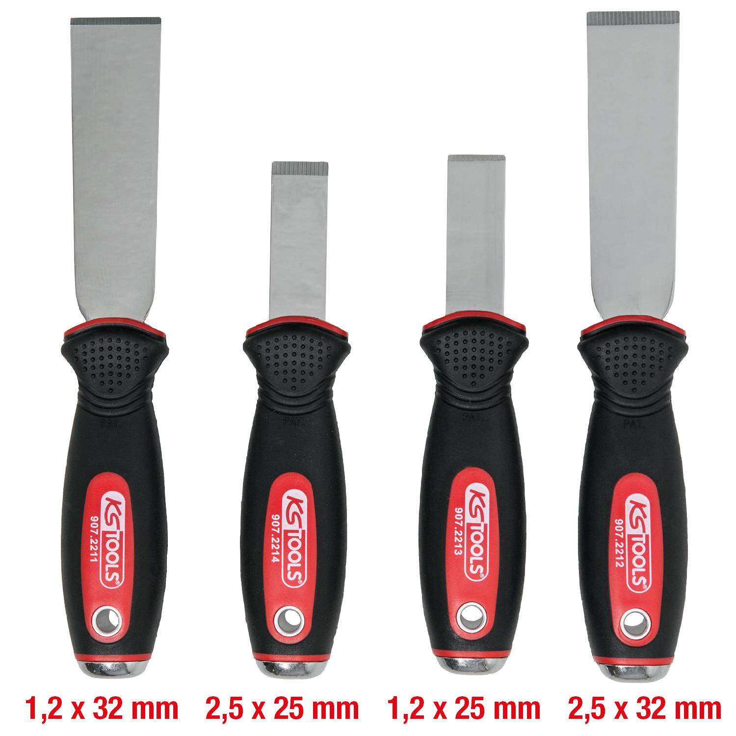 KS Tools EDELSTAHL Schabmeißel-Satz, 4-tlg 907.2210