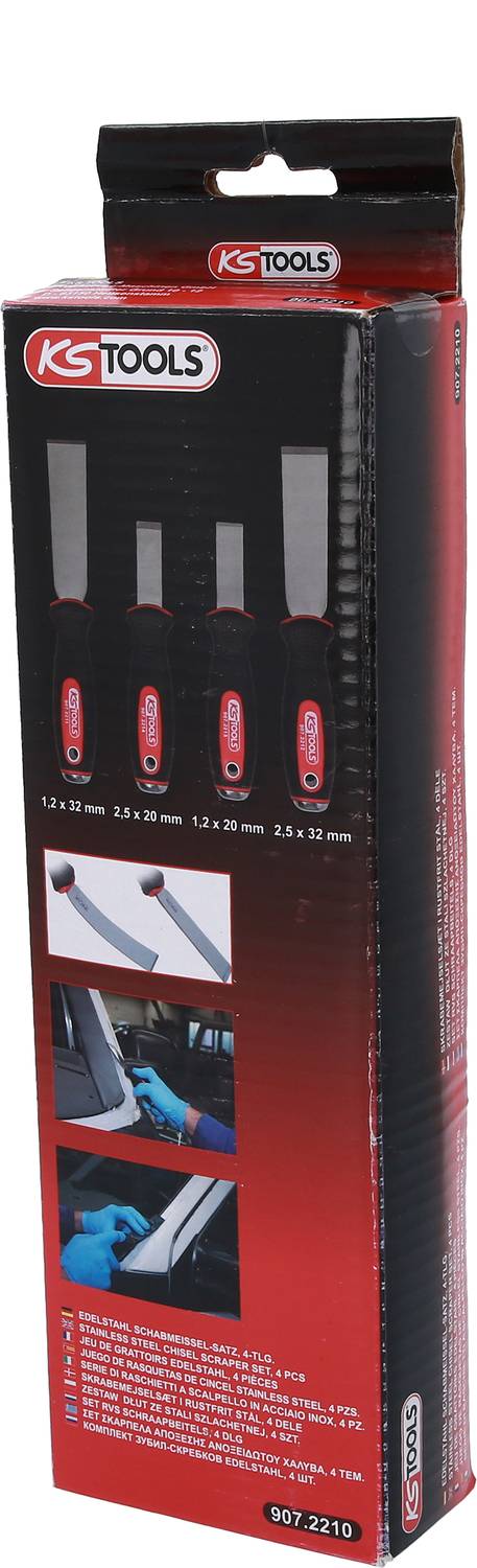 KS Tools EDELSTAHL Schabmeißel-Satz, 4-tlg 907.2210