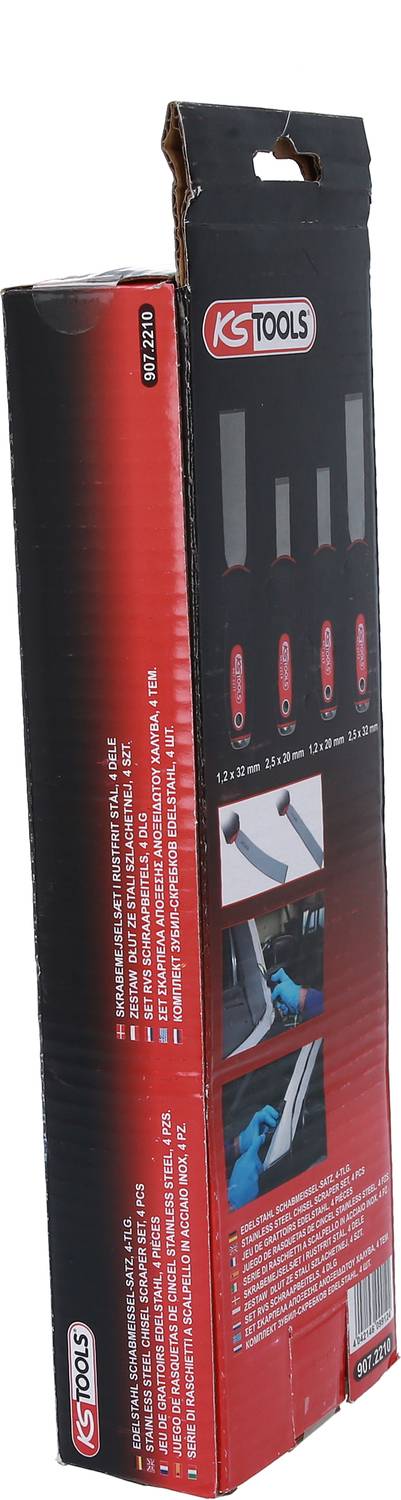 KS Tools EDELSTAHL Schabmeißel-Satz, 4-tlg 907.2210