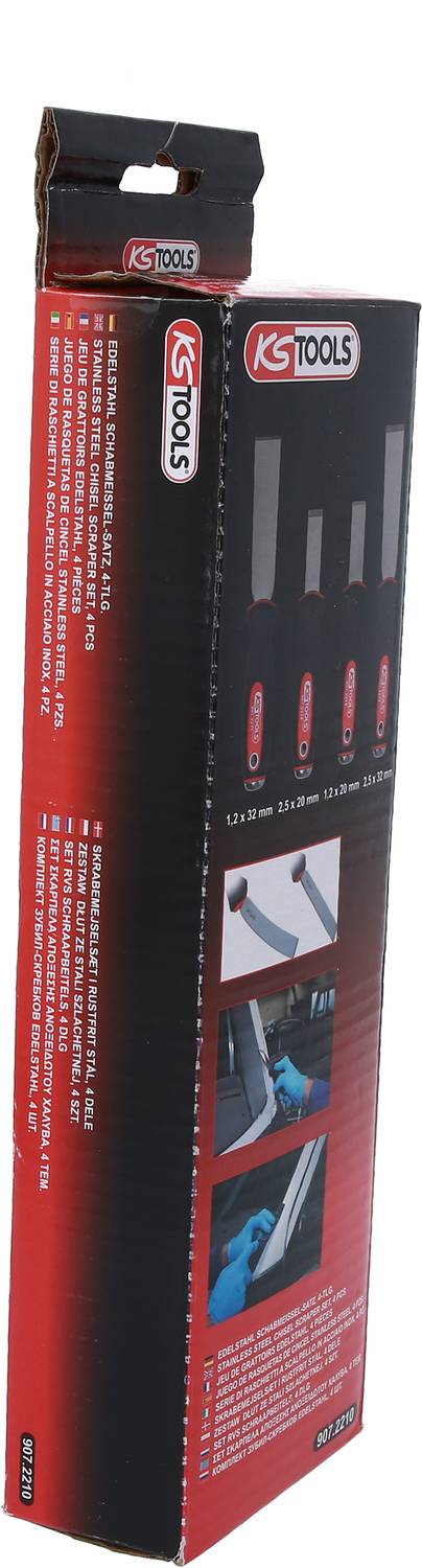 KS Tools EDELSTAHL Schabmeißel-Satz, 4-tlg 907.2210