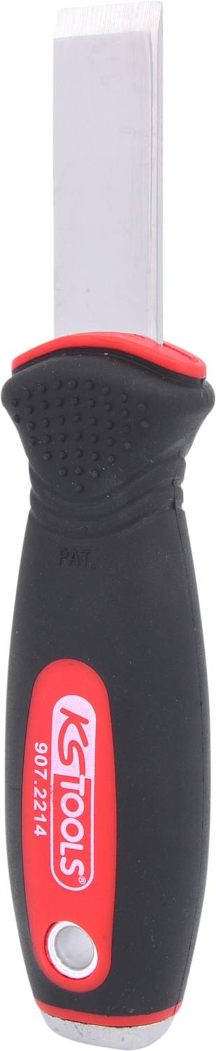 Ein schwarzer GFK-Keil mit rotem Griff, verwendet für Hebelarbeiten oder zum Öffnen von Spalten, von der Marke KS Tools.