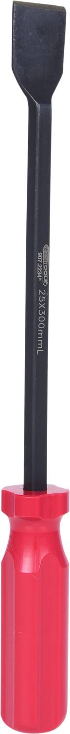 Ein rotes Schraubendreher-Werkzeug mit schwarzer Klinge, geeignet für den Einsatz bei mechanischen Arbeiten oder Reparaturen.