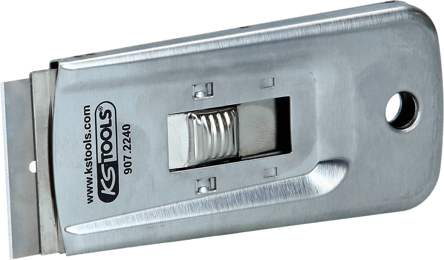 Metallschaber mit Klinge von KS Tools, geeignet zum Entfernen von Aufklebern und Kleberesten von glatten Oberflächen.