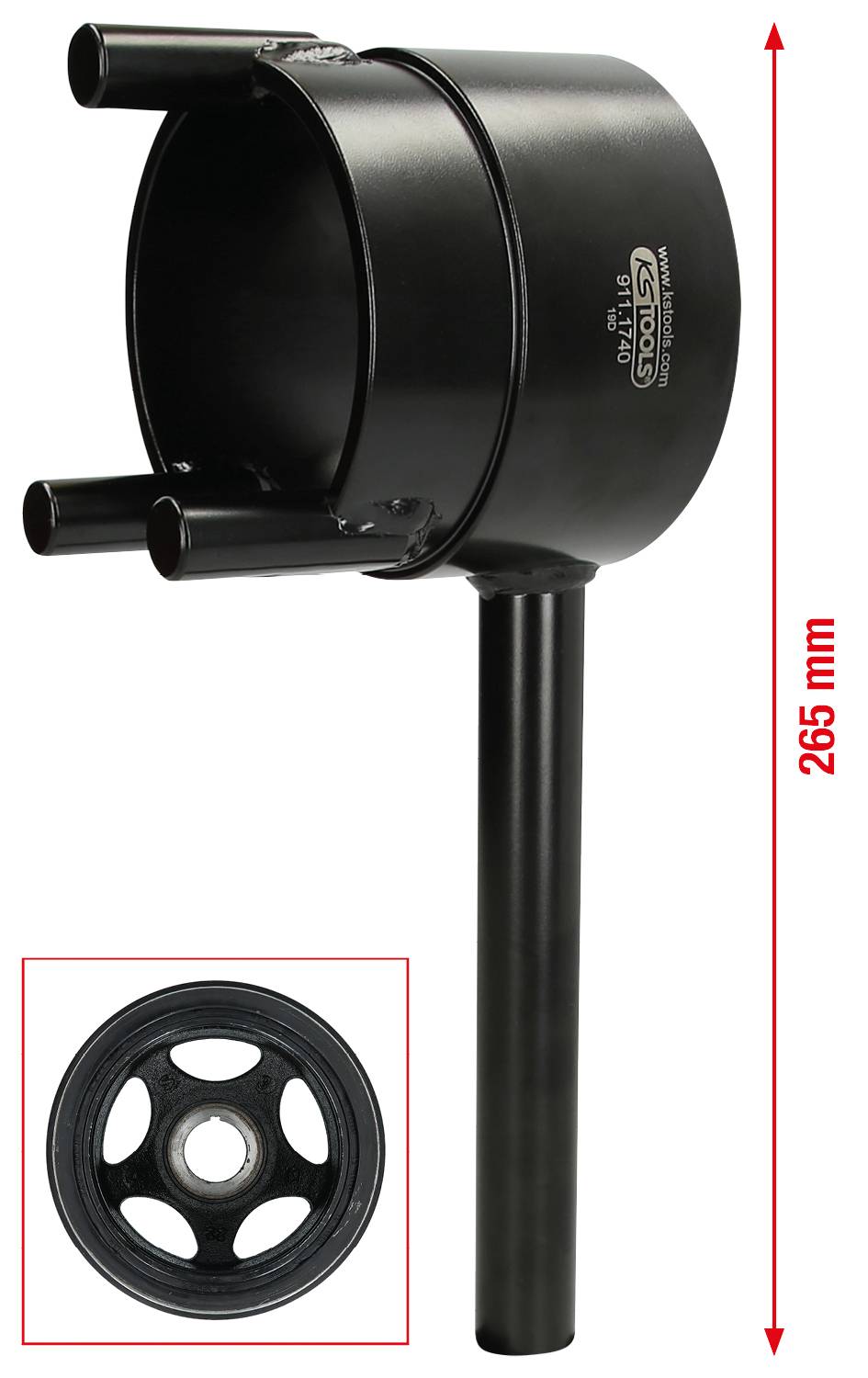 KS Tools 911.1740 Riemenscheiben-Gegenhalte-Schlüssel für Mercedes, 265mm