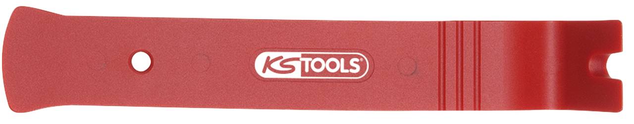 Rotes Hebelwerkzeug mit 'KS TOOLS' Logo in der Mitte. Verwendet zum Lösen von Klemmen und Verkleidungsteilen an Fahrzeugen.