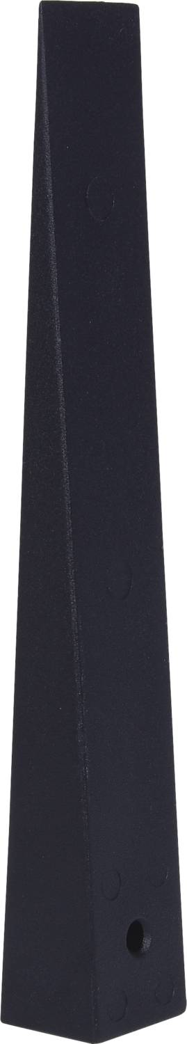 Ein schwarzer, schlanker Kegel, vertikal aufgestellt, ohne erkennbare Verzierungen oder Details.