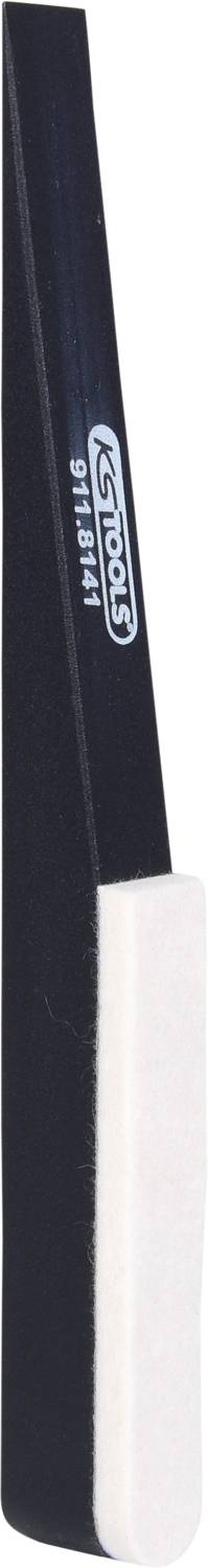 Eine schwarze Pinzette mit weißer Spitze.