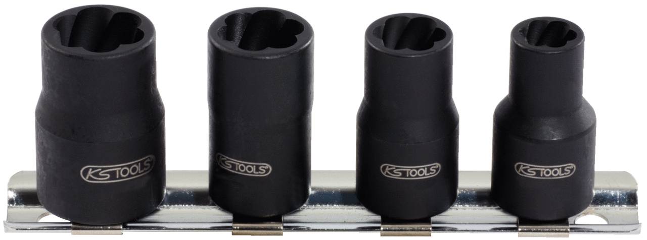 KS Tools 913.1450 1/4" Spiral-Profil-Stecknuss-Satz, 4-tlg, 8-13mm