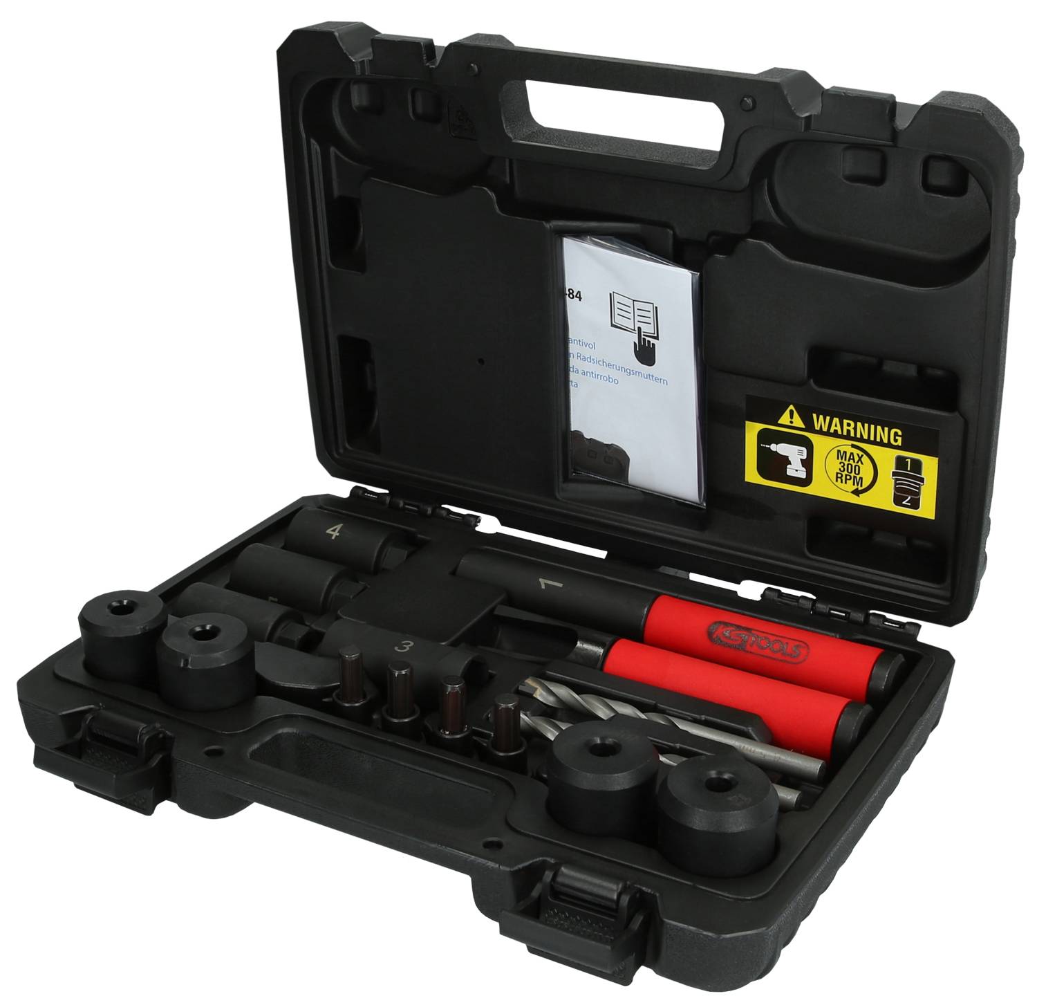 Felgenschloss-Ausbohr-Satz, 16-tlg KS Tools 913.1484