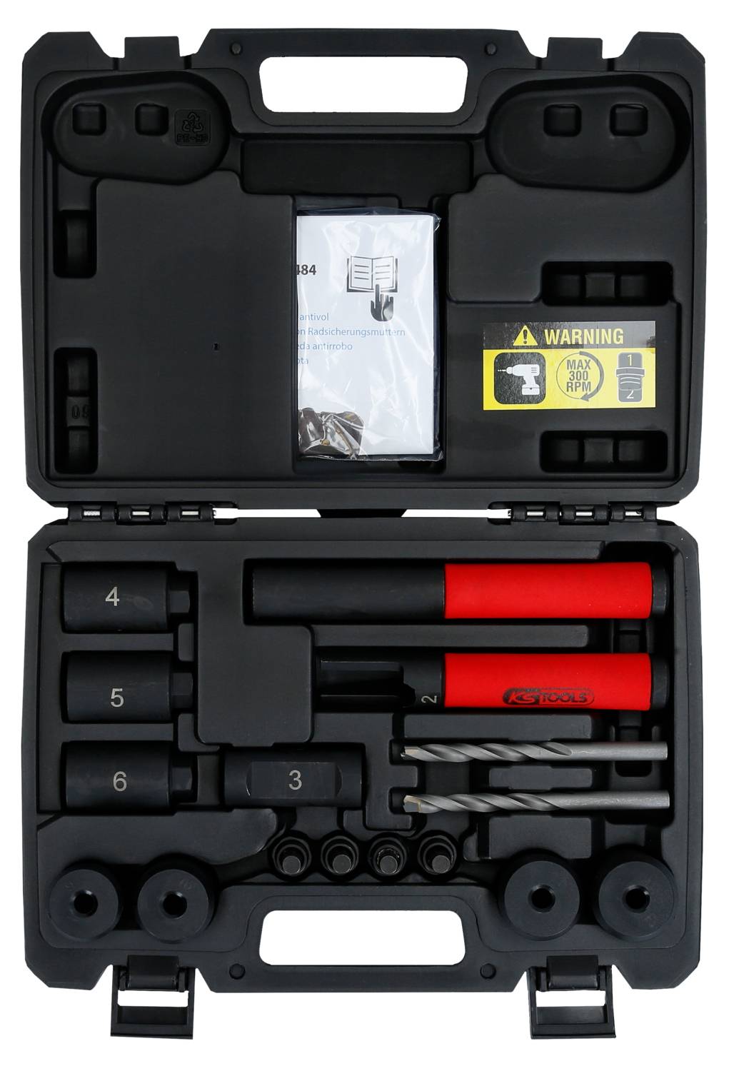 Felgenschloss-Ausbohr-Satz, 16-tlg KS Tools 913.1484