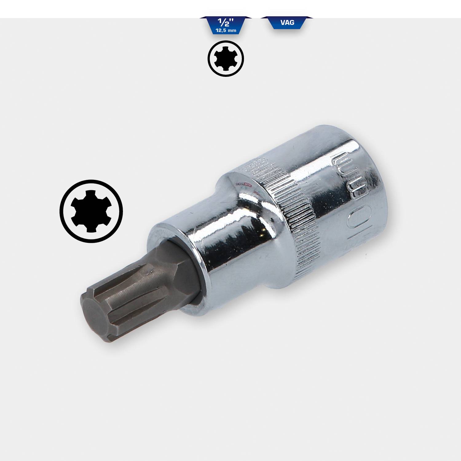 Brilliant Tools BT541061 Bit-Einsatz, Länge 54 mm, Antrieb Innenvierkant 12.5mm (1/2") für VAG Polydrive