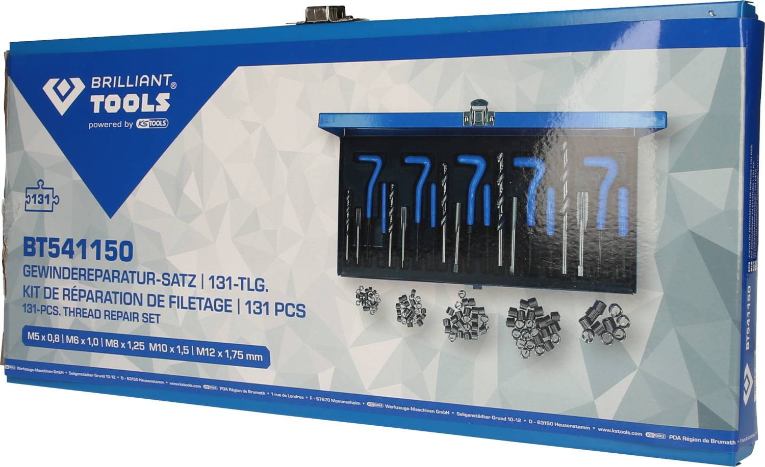 Brilliant Tools BT541150 Gewindereparatur-Satz, 131-tlg