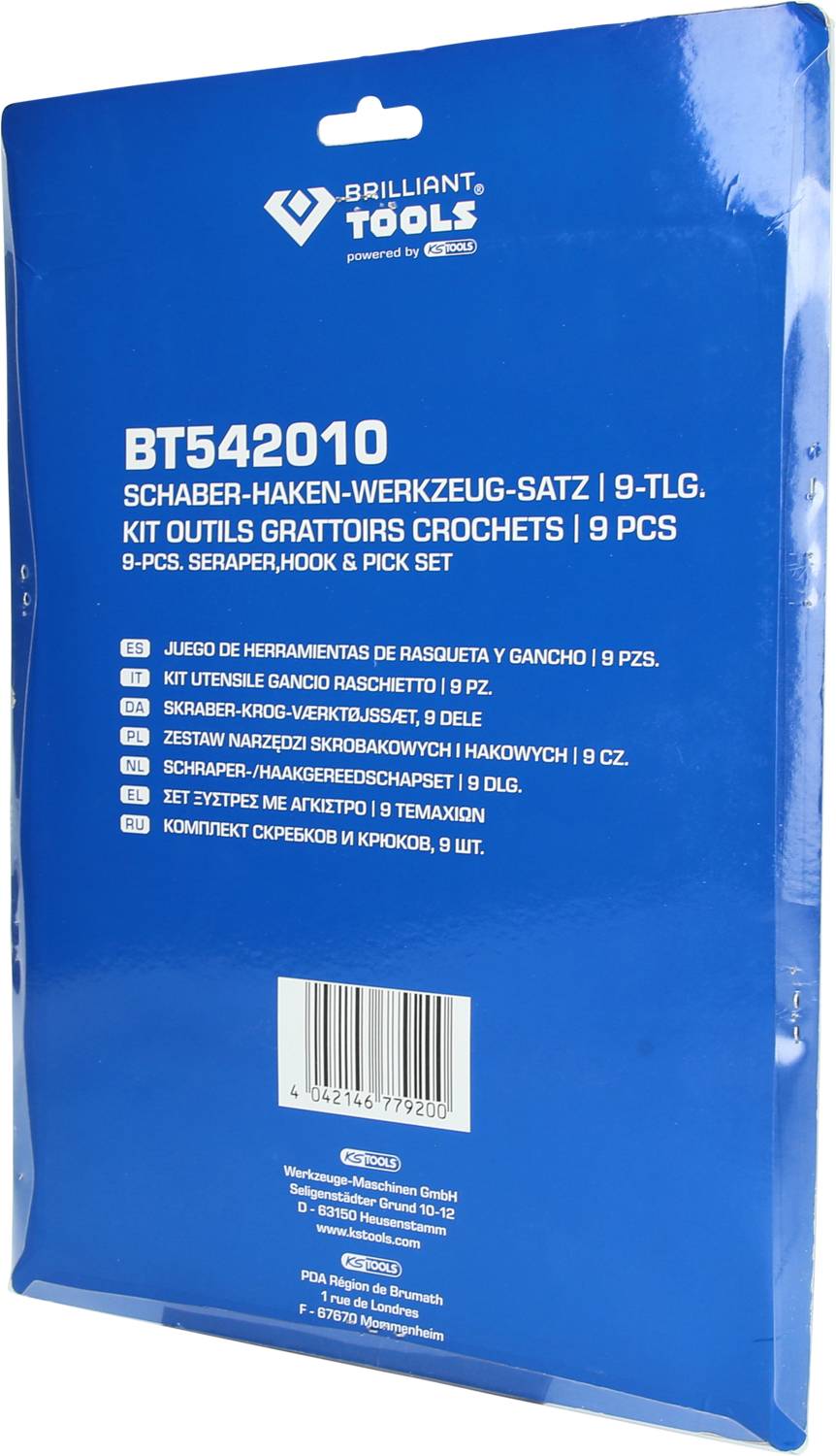 Brilliant Tools BT542010 Schaber-Haken-Werkzeug-Satz, 9-tlg