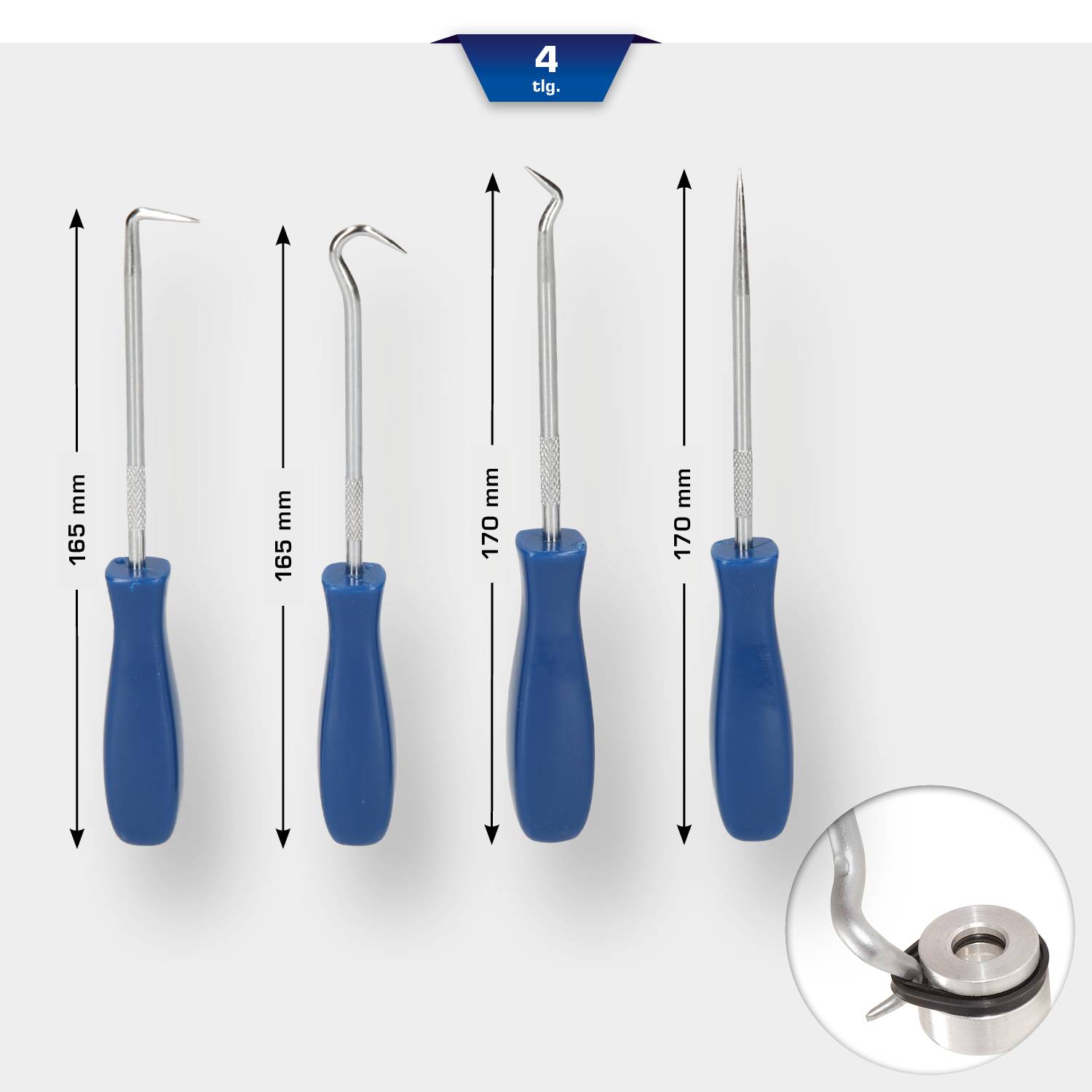 Brilliant Tools BT542020 Nadel-Haken-Satz, 4-tlg