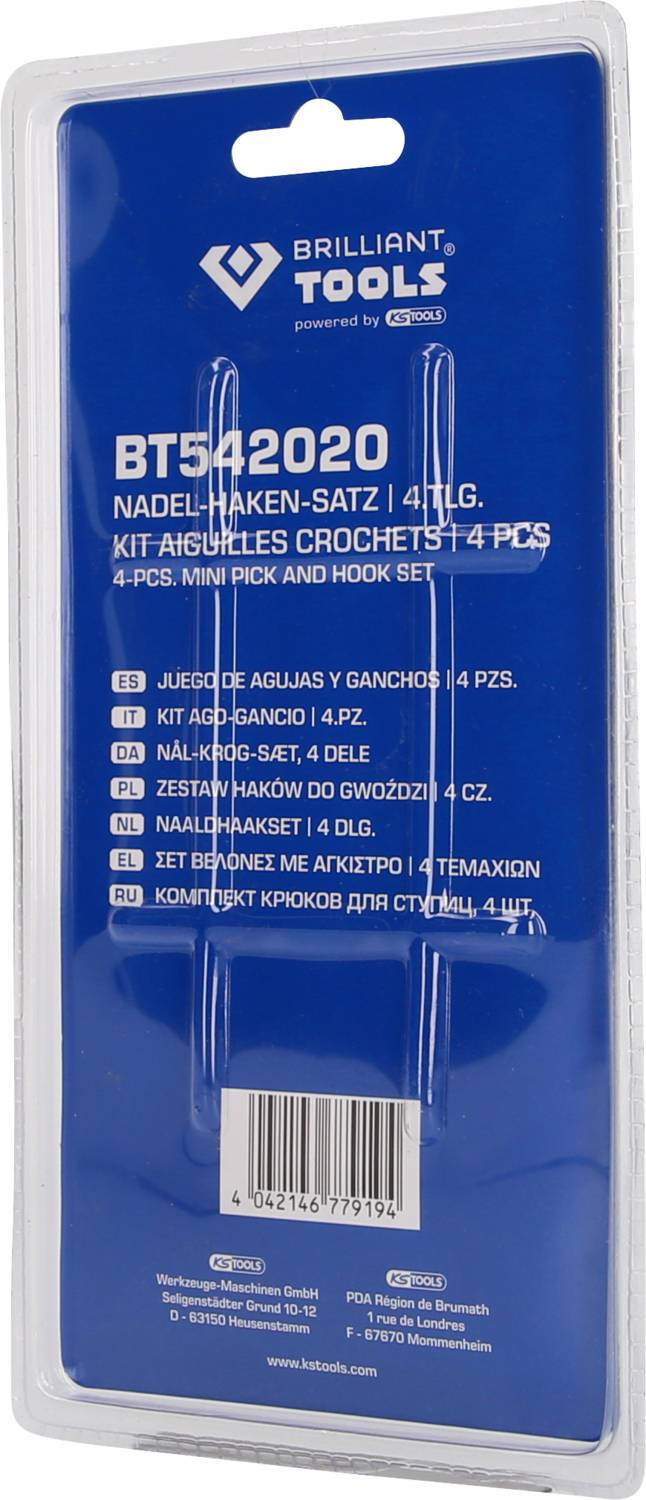 Brilliant Tools BT542020 Nadel-Haken-Satz, 4-tlg