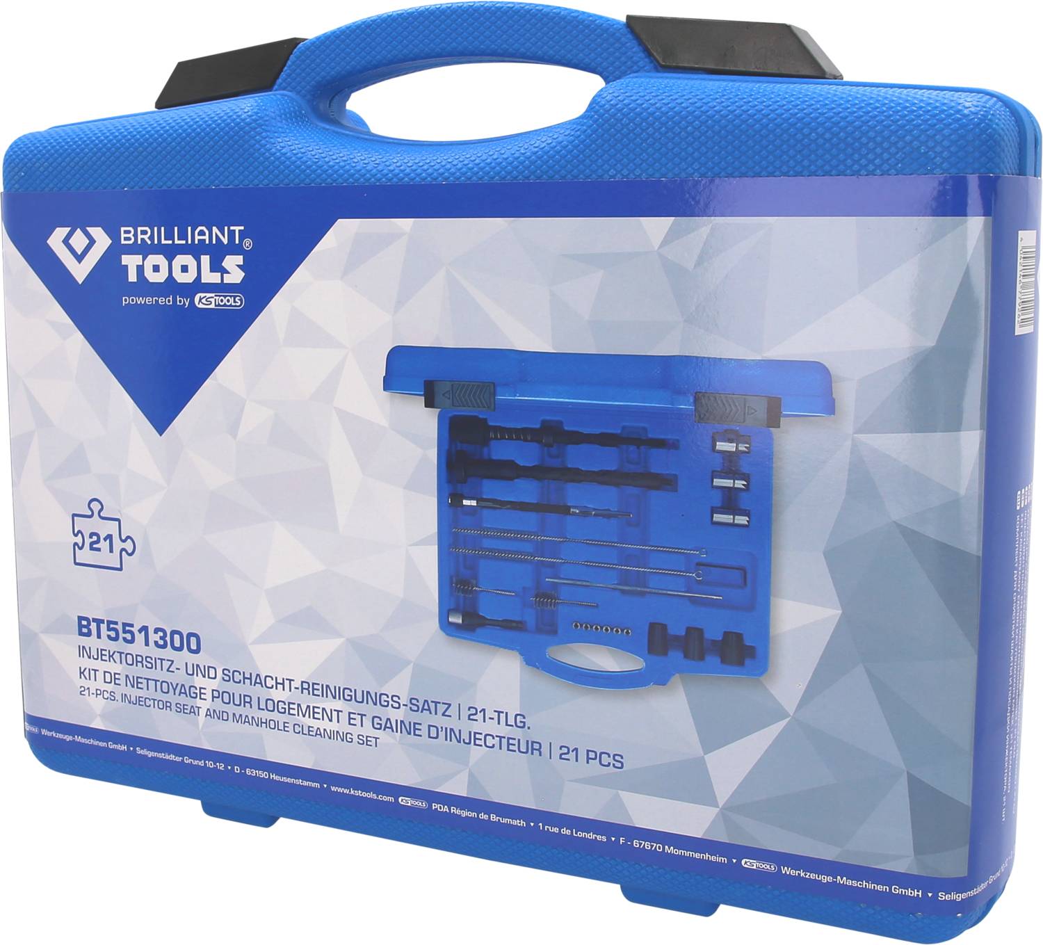 Brilliant Tools BT551300 Injektorsitz- und Schacht-Reinigungs-Satz, 21-tlg