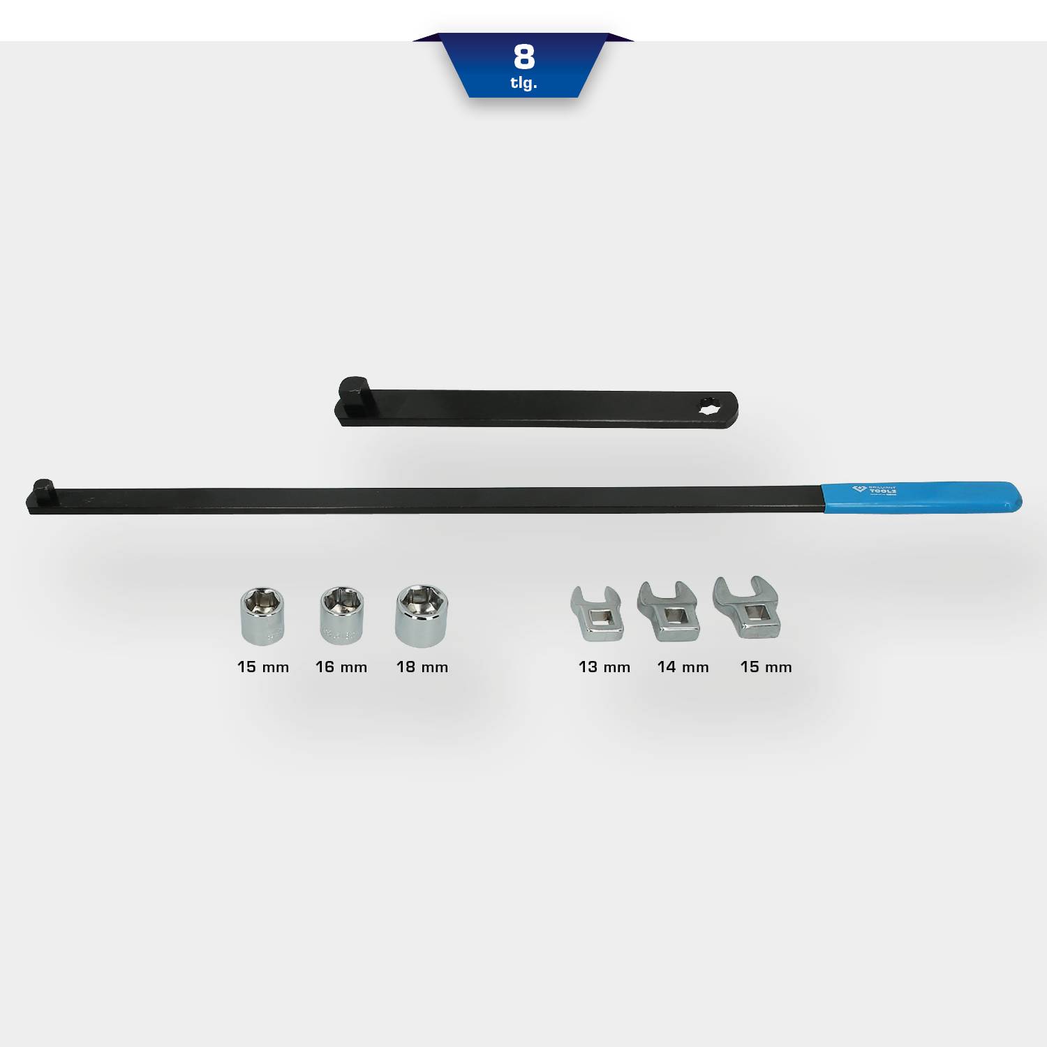 Brilliant Tools BT571050 Keilriemen und Spannrollen-Schlüssel-Satz, 8-tlg