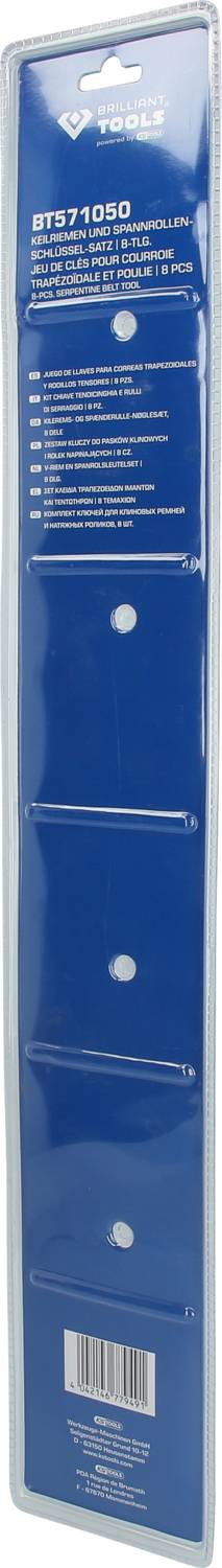Brilliant Tools BT571050 Keilriemen und Spannrollen-Schlüssel-Satz, 8-tlg