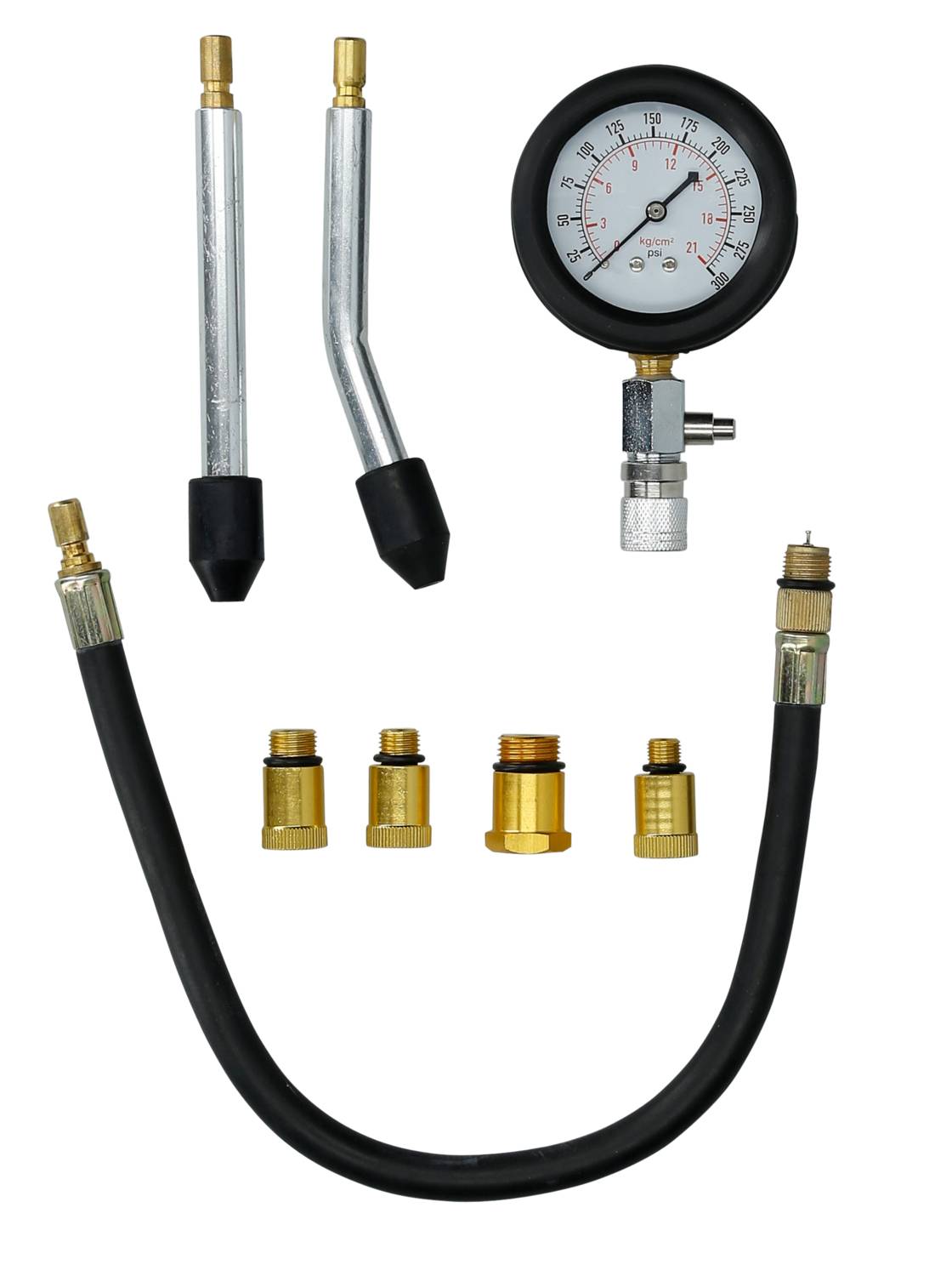 Brilliant Tools BT581100 Kompressionstester-Satz für Benzin Motoren, 8-tlg