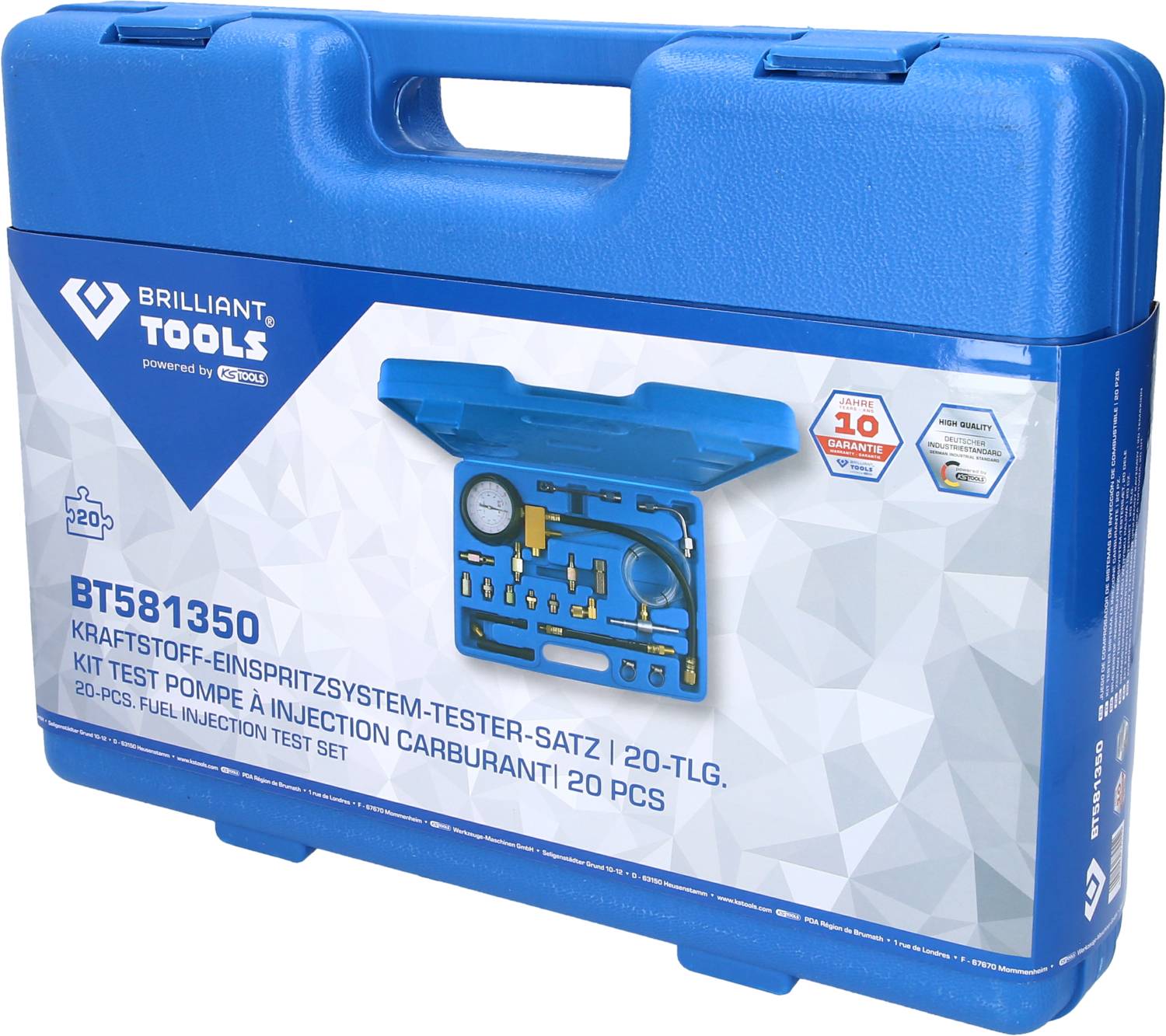 Brilliant Tools BT581350 Kraftstoff-Einspritzsystem-Tester-Satz, 20-tlg