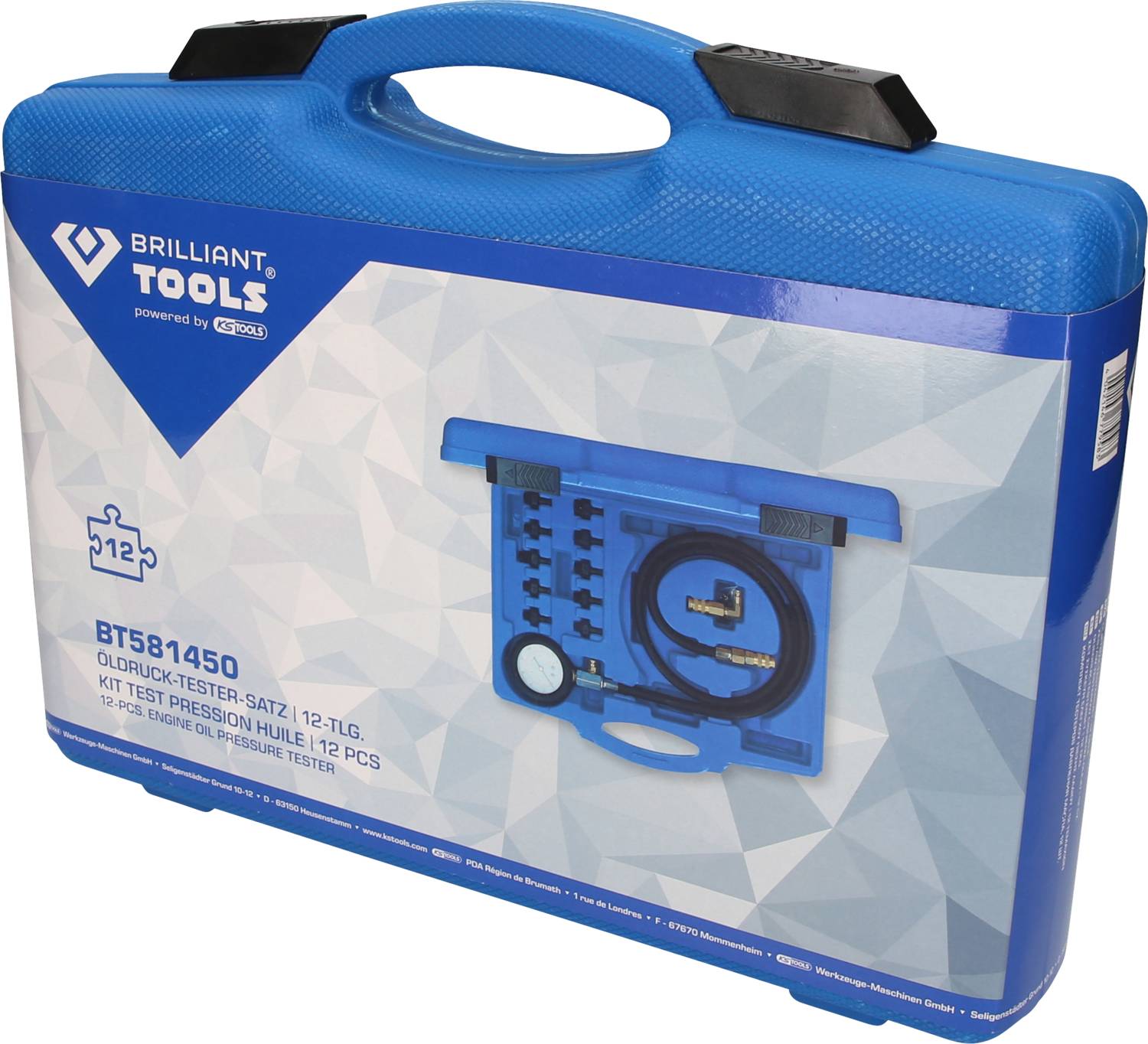 Brilliant Tools BT581450 Öldruck-Tester-Satz, 12-tlg