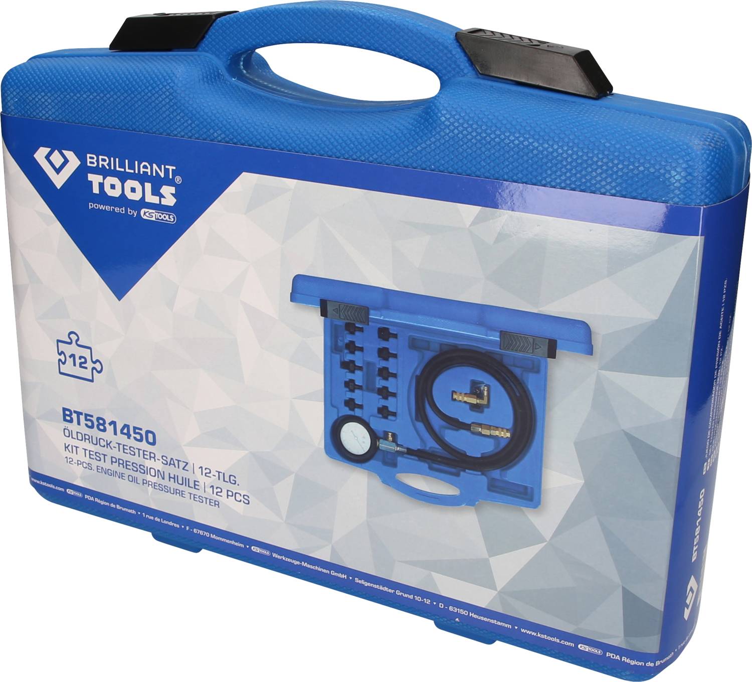 Brilliant Tools BT581450 Öldruck-Tester-Satz, 12-tlg