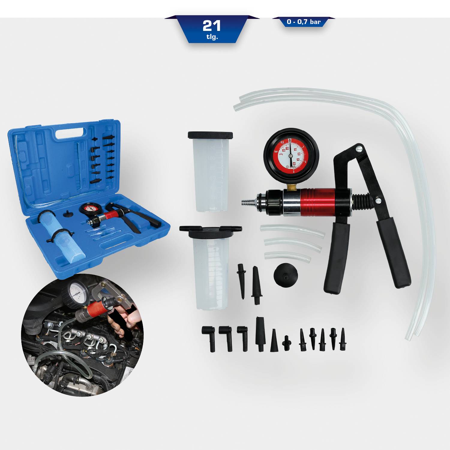 Brilliant Tools BT581500 Vakuum-Druckpumpen-Satz, 21-tlg