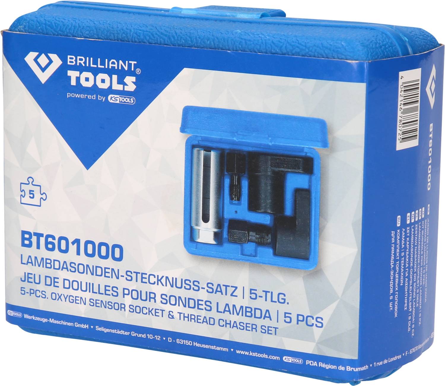 Brilliant Tools BT601000 Lambdasonden-Stecknuss-Satz, 5-tlg