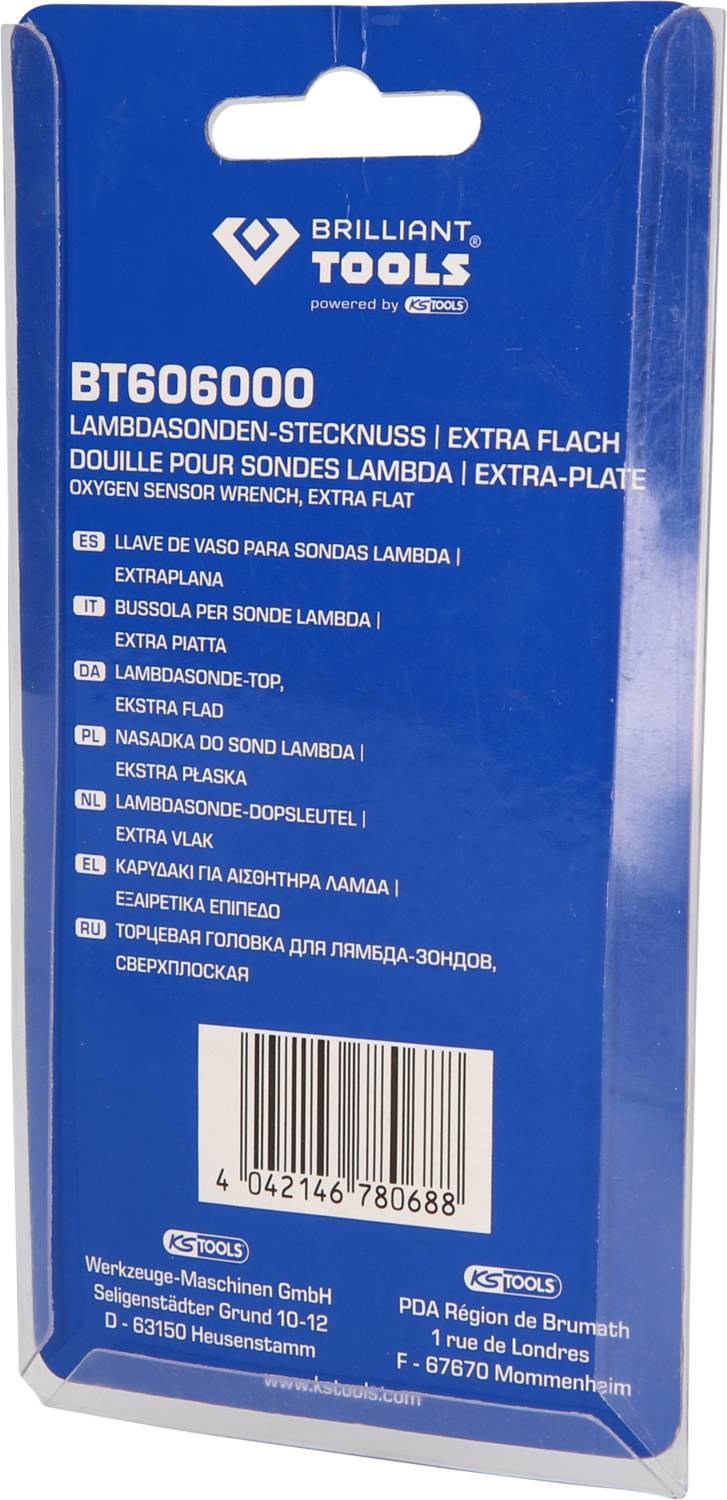 Brilliant Tools BT606000 1/2" Lambdasonden-Stecknuss, extra flach