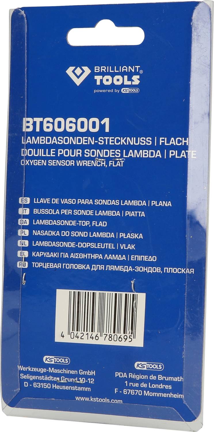 Brilliant Tools BT606001 1/2" Lambdasonden-Stecknuss, flach