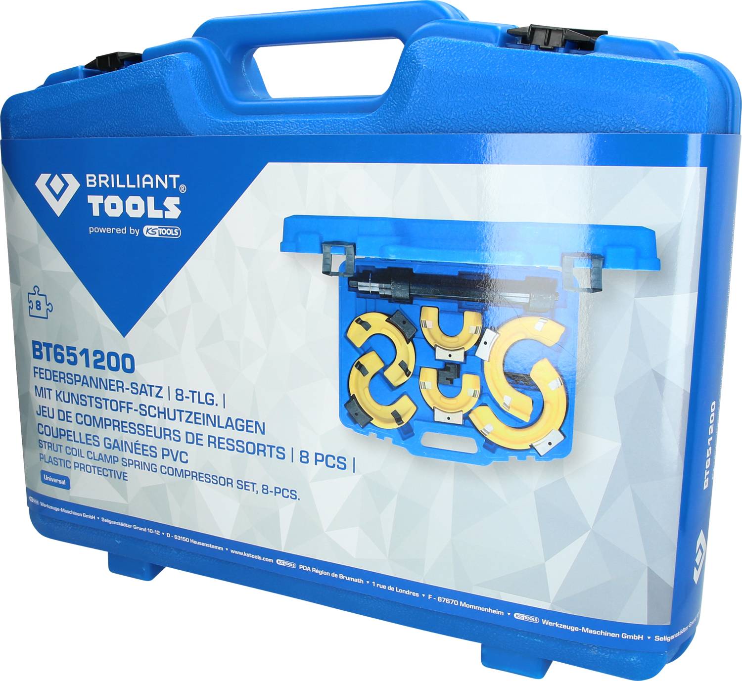 Federspanner-Satz, 15-tlg, mit Kunststoff-Schutzeinlagen Brilliant Tools BT651200