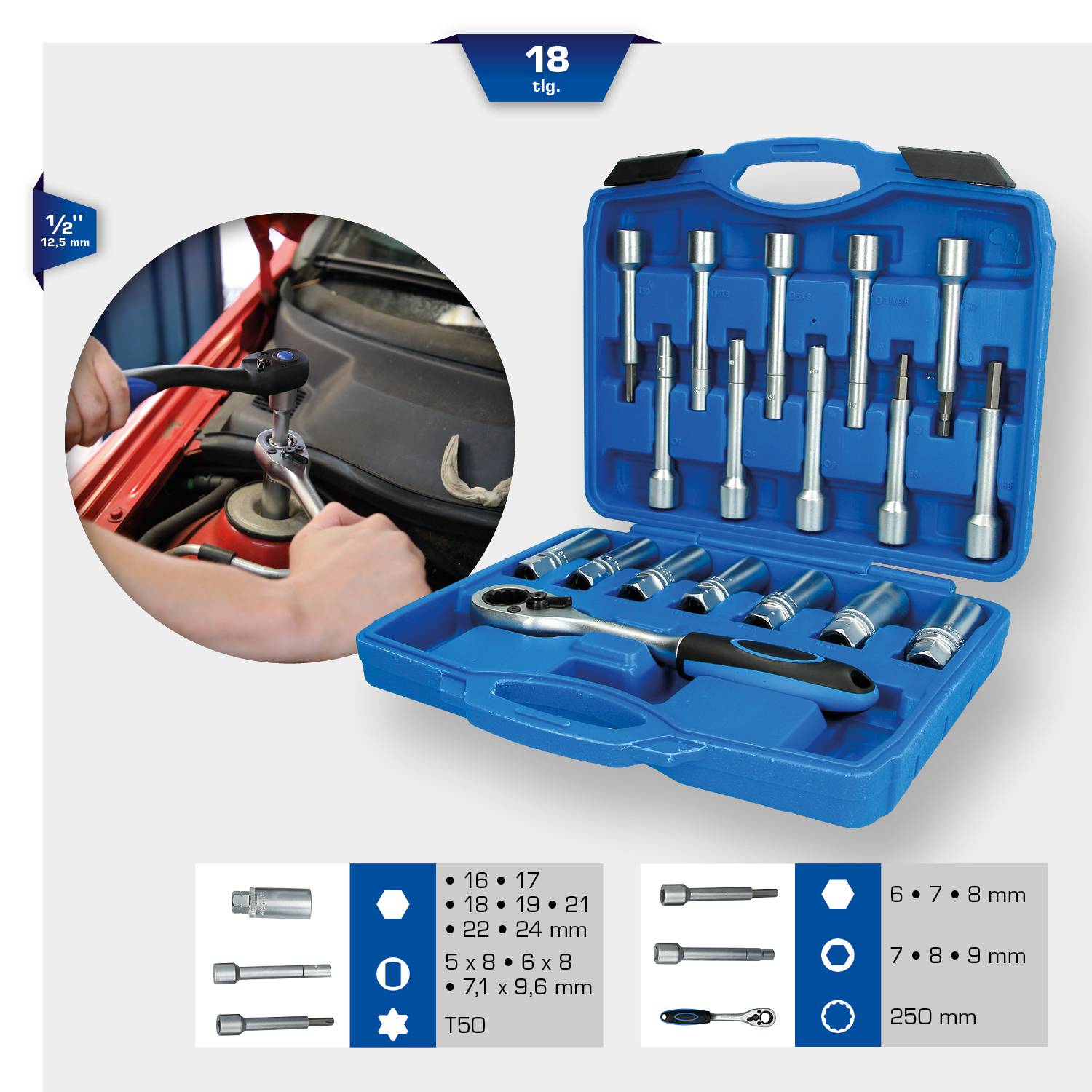 Brilliant Tools Stoßdämpfer-Werkzeug-Satz, 18-tlg BT651250