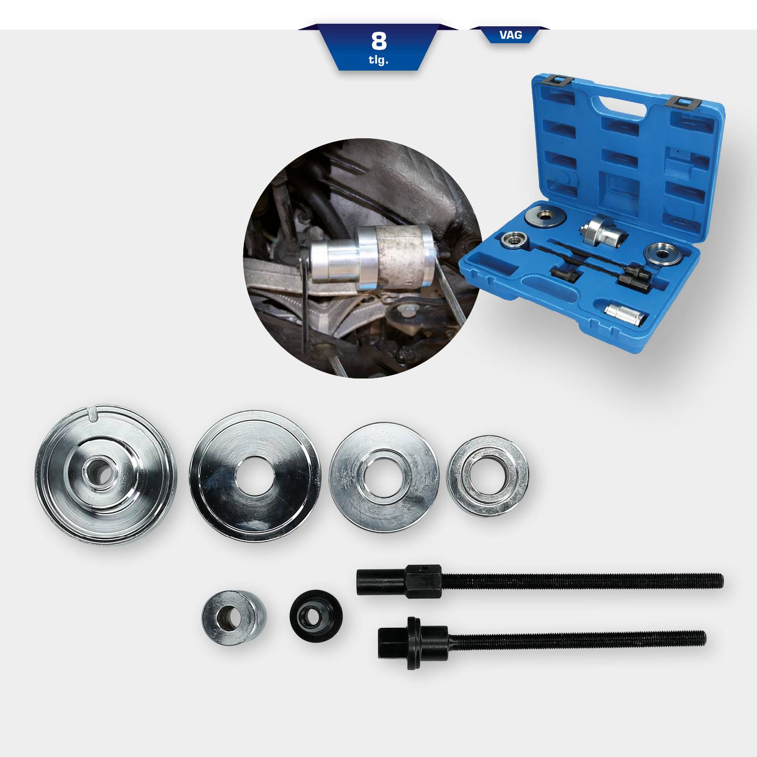 Silentlager-Werkzeug-Satz, für VW Polo 9N, 8-tlg Brilliant Tools BT671800