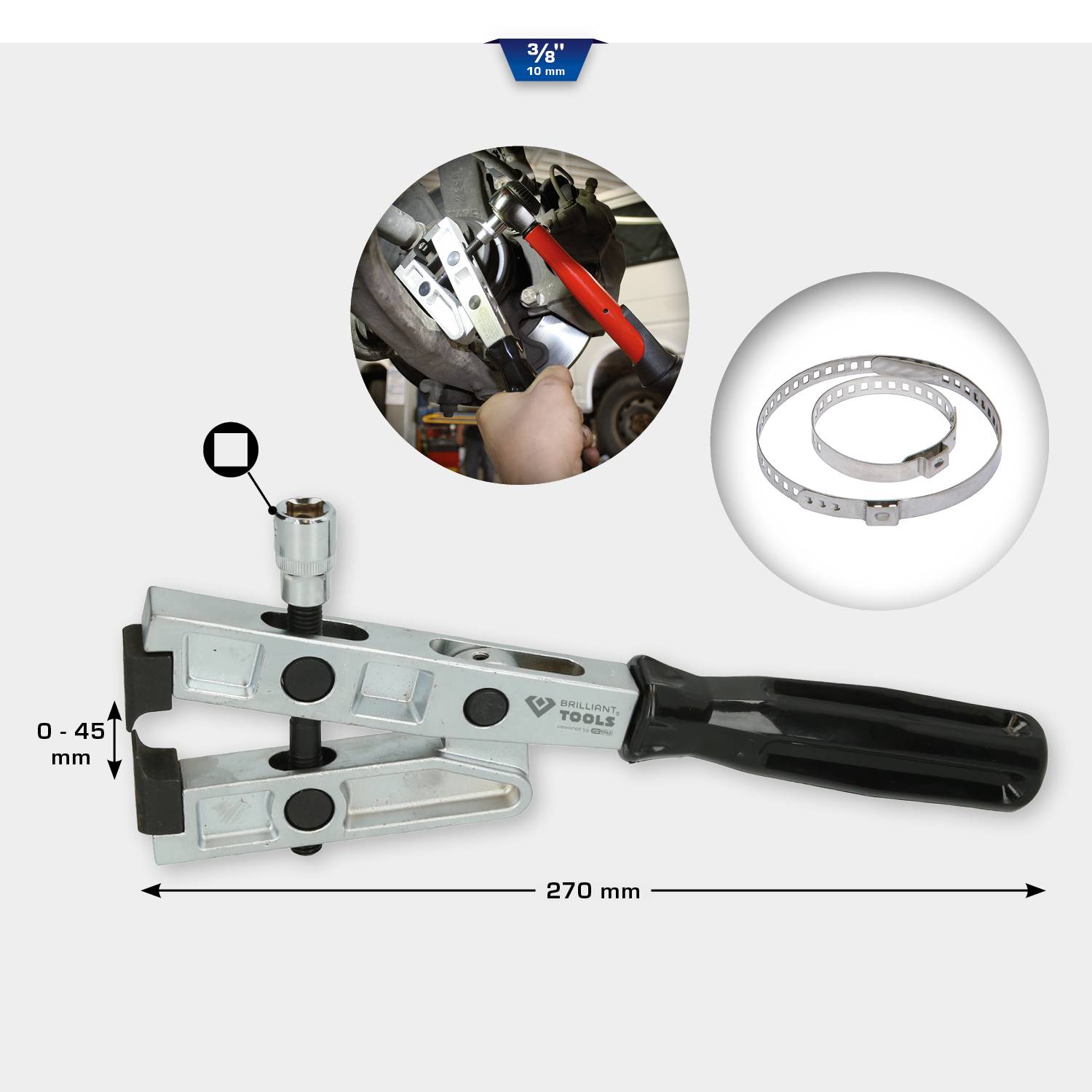 Brilliant Tools BT676002 Zange für Achsmanschetten-Klemmen, Drehmomentbetrieb