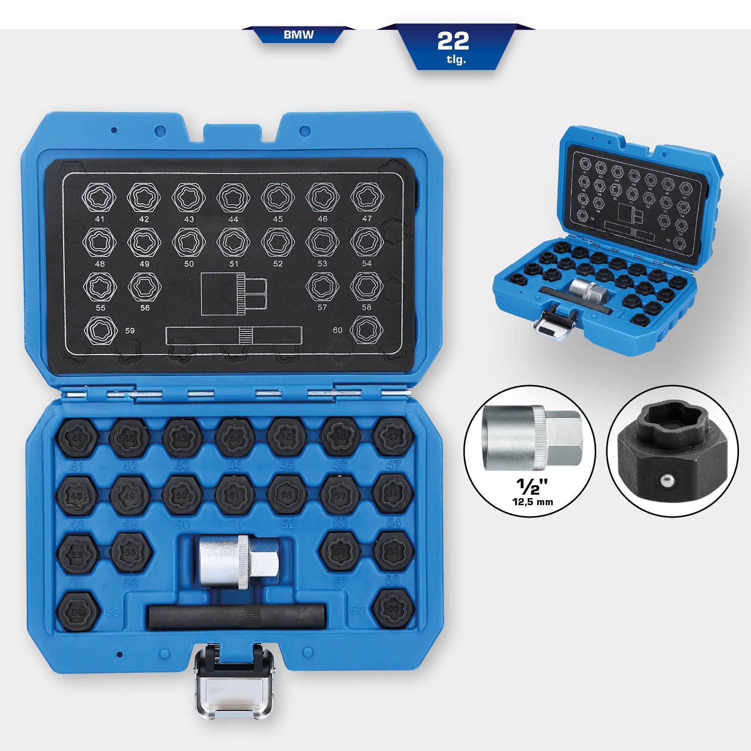Brilliant Tools Felgenschloss-Sortiment für BMW, 22-tlg BT691050