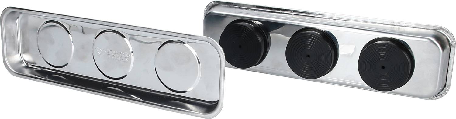 Magnetisches Tablett / Schale-Set aus Edelstahl 65 x 226 mm, 2-tlg Brilliant Tools BT691155