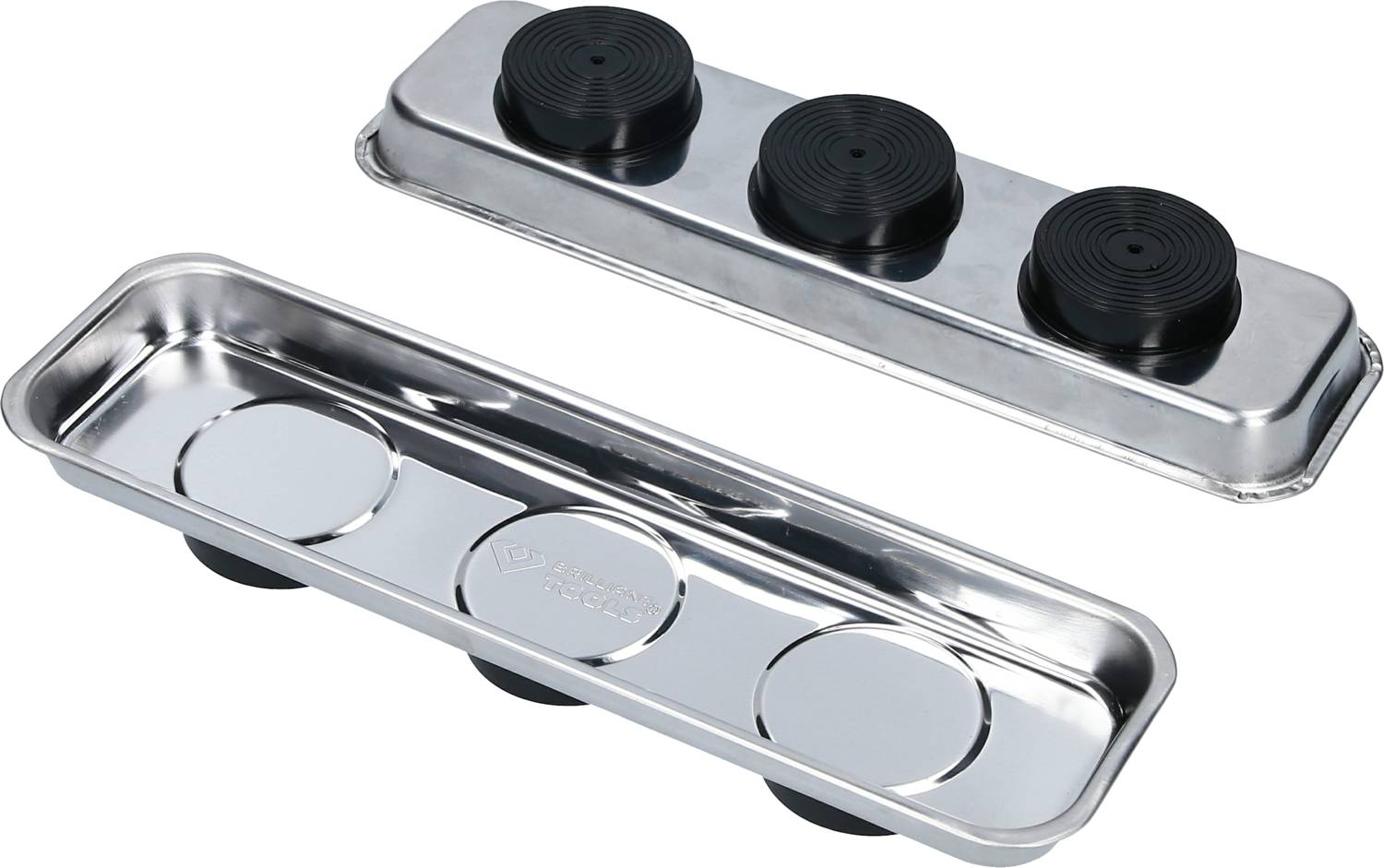 Magnetisches Tablett / Schale-Set aus Edelstahl 65 x 226 mm, 2-tlg Brilliant Tools BT691155